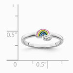 Sterling Silver RH-plated Multi-color Enameled Rainbow Children's Ring - Product Photo