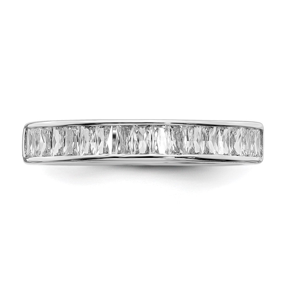 Sterling Silver Rhodium Plated CZ Ring - Product Photo