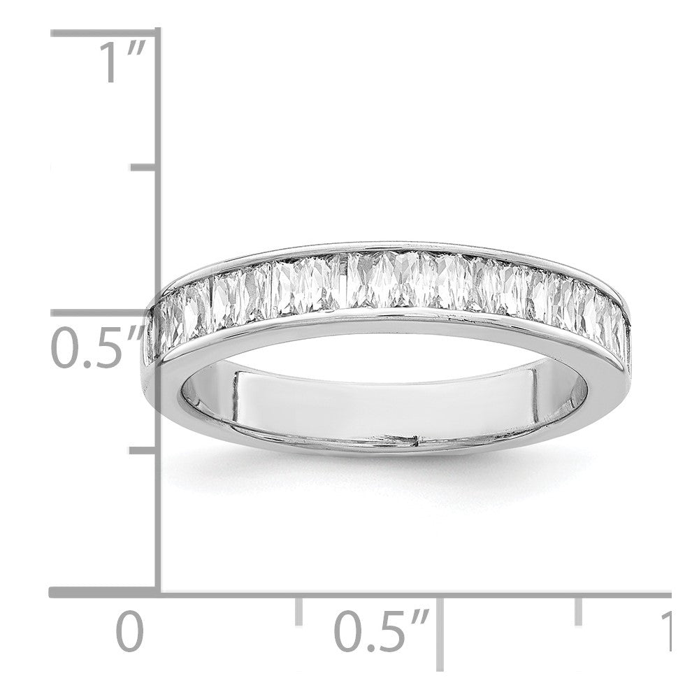 Sterling Silver Rhodium Plated CZ Ring - Product Photo