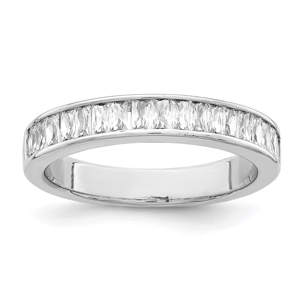 Sterling Silver Rhodium Plated CZ Ring - Product Photo