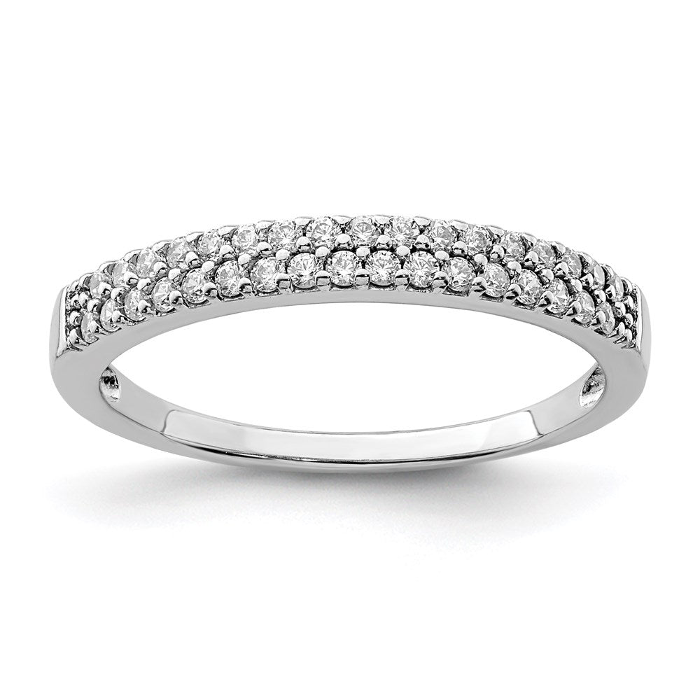Sterling Silver Rhodium-Plated CZ Ring - Product Photo