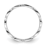 Sterling Silver Rhodium-plated Fancy Scalloped CZ Band - Product Photo