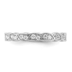 Sterling Silver Rhodium-plated Fancy Scalloped CZ Band - Product Photo