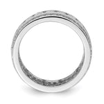 Sterling Silver Rhodium-plated CZ 3-row Eternity Ring - Product Photo