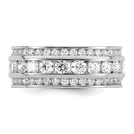 Sterling Silver Rhodium-plated CZ 3-row Eternity Ring - Product Photo
