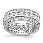 Sterling Silver Rhodium-plated CZ 3-row Eternity Ring - Product Photo