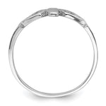 Sterling Silver Rhodium plated Hearts & Cross Ring - Product Photo