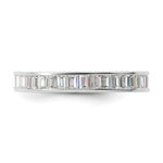 Sterling Silver Polished Rhodium-plated Channel Set CZ Band - Product Photo