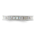 Sterling Silver Polished Rhodium-plated Channel Set CZ Band - Product Photo