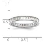 Sterling Silver Polished Rhodium-plated Channel Set CZ Band - Product Photo