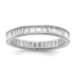 Sterling Silver Polished Rhodium-plated Channel Set CZ Band - Product Photo