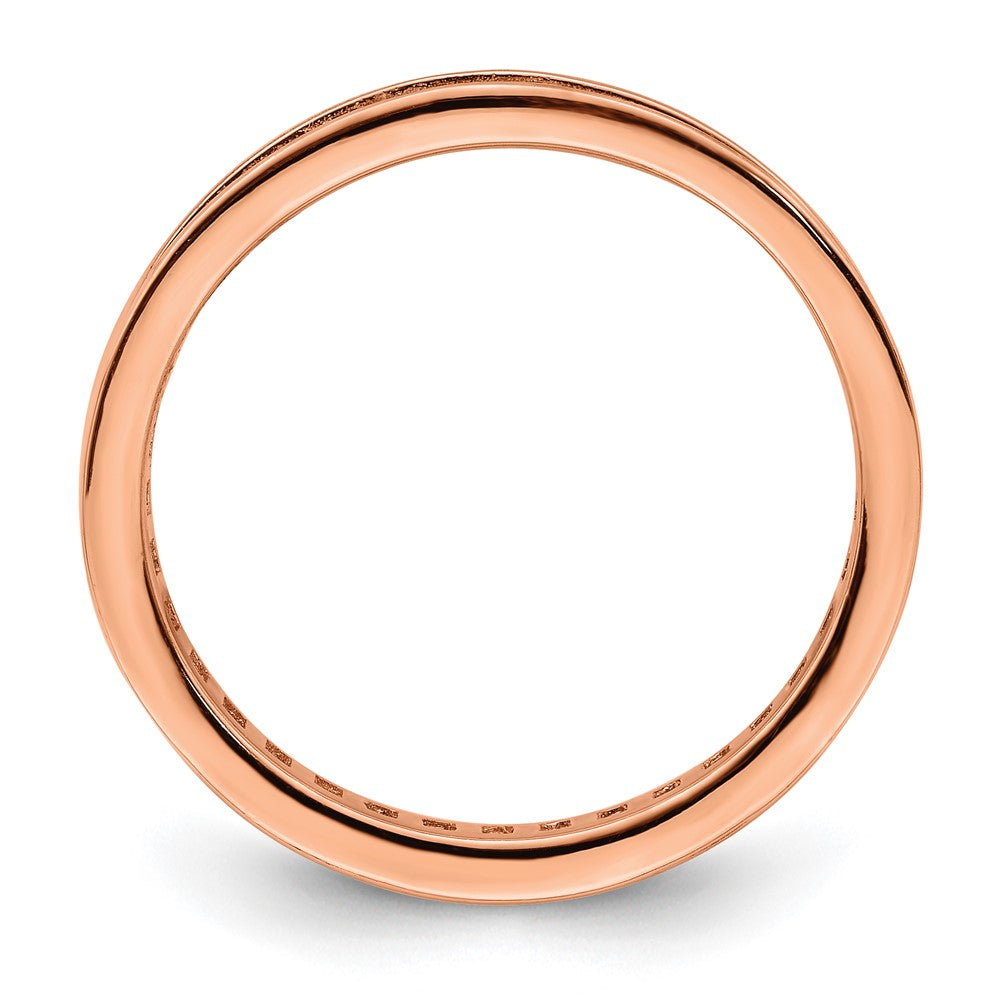 Sterling Silver Polished Rose-tone Channel Set CZ Band - Product Photo