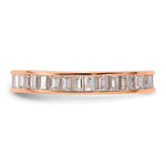 Sterling Silver Polished Rose-tone Channel Set CZ Band - Product Photo