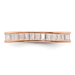 Sterling Silver Polished Rose-tone Channel Set CZ Band - Product Photo