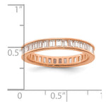 Sterling Silver Polished Rose-tone Channel Set CZ Band - Product Photo