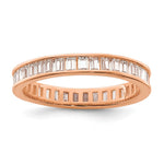 Sterling Silver Polished Rose-tone Channel Set CZ Band - Product Photo
