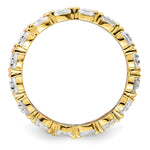 Sterling Silver Rose & Gold-tone Marquise CZ Eternity 3 Ring Set - Product Photo