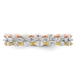 Sterling Silver Rose & Gold-tone Marquise CZ Eternity 3 Ring Set - Product Photo