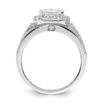 Sterling Silver Rhodium plated CZ 3 piece Bridal Ring Set - Product Photo