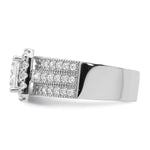 Sterling Silver Rhodium plated CZ 3 piece Bridal Ring Set - Product Photo