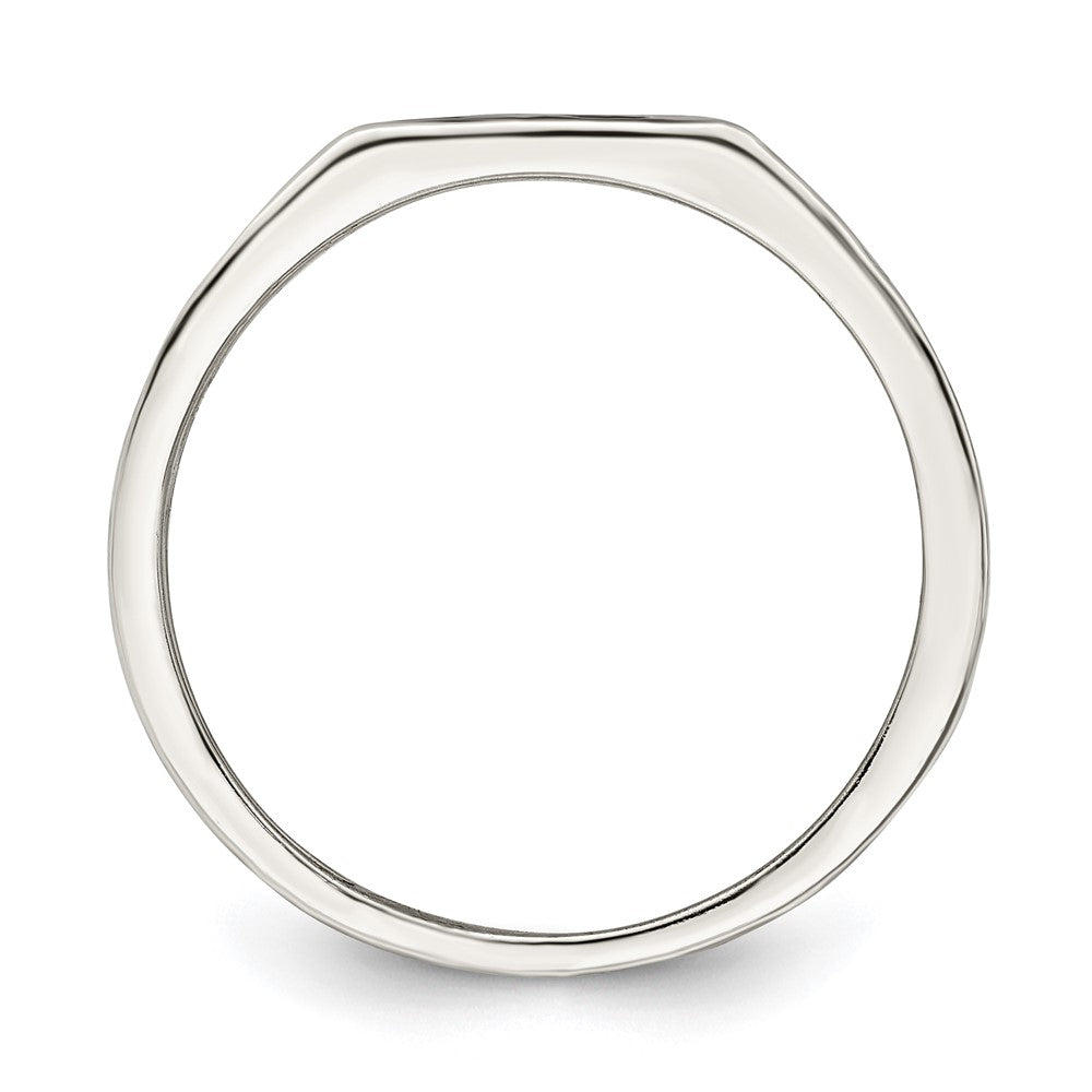 Sterling Silver Rhodium-plated Enameled Cross Ring - Product Photo