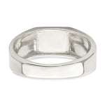 Sterling Silver Rhodium-plated Enameled Cross Ring - Product Photo