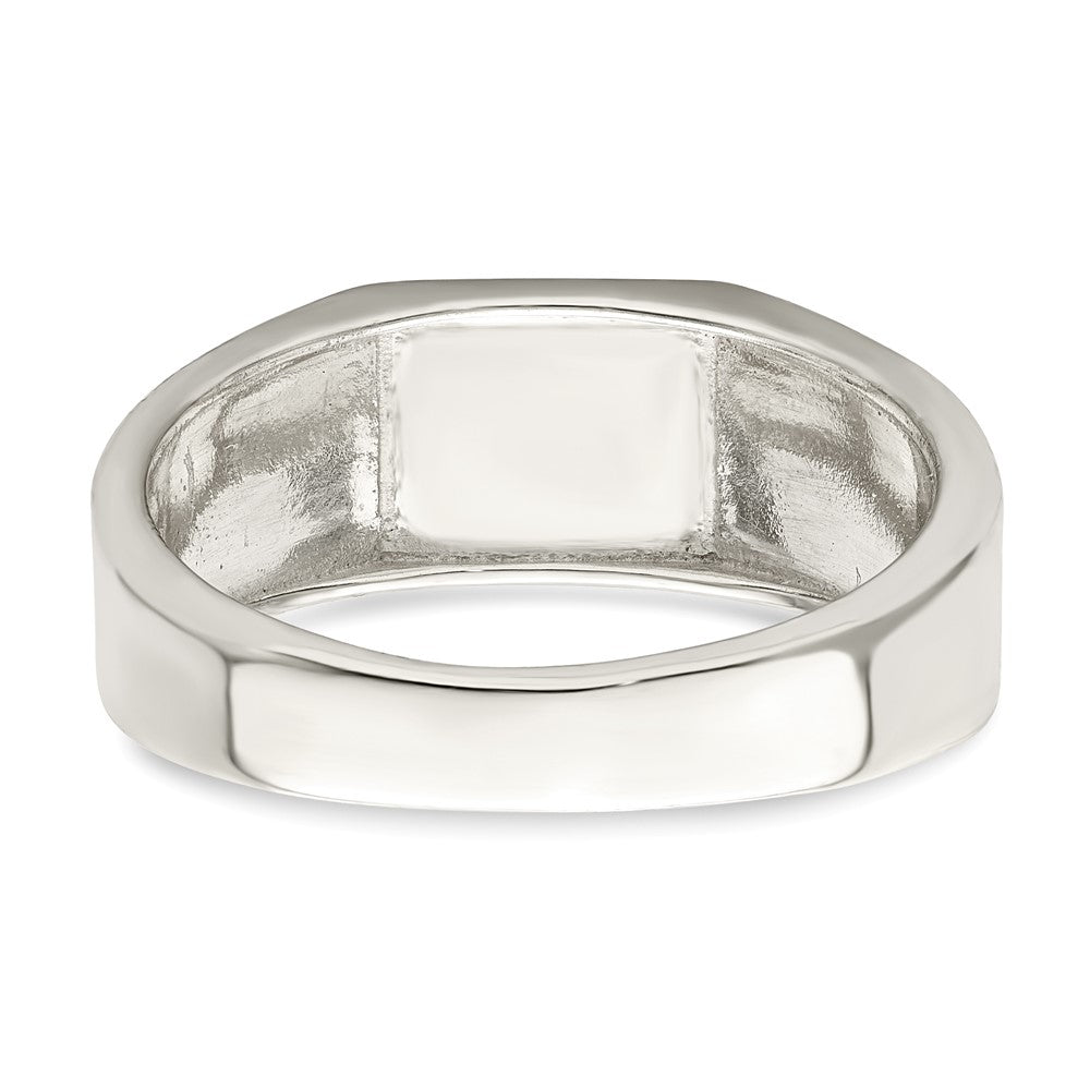 Sterling Silver Rhodium-plated Enameled Cross Ring - Product Photo