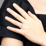 Sterling Silver Rhodium-plated Pink Enamel & CZ Elephant Children's Ring - Product Photo
