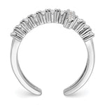 True Fire Sterling Silver Rhodium-plated Double Cross CZ Open Back Ring - Product Photo