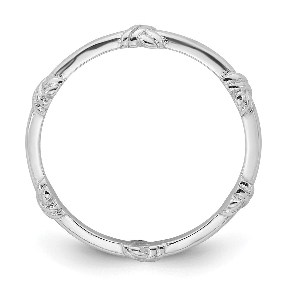 Sterling Silver Rhodium-plated Knot Ring - Product Photo