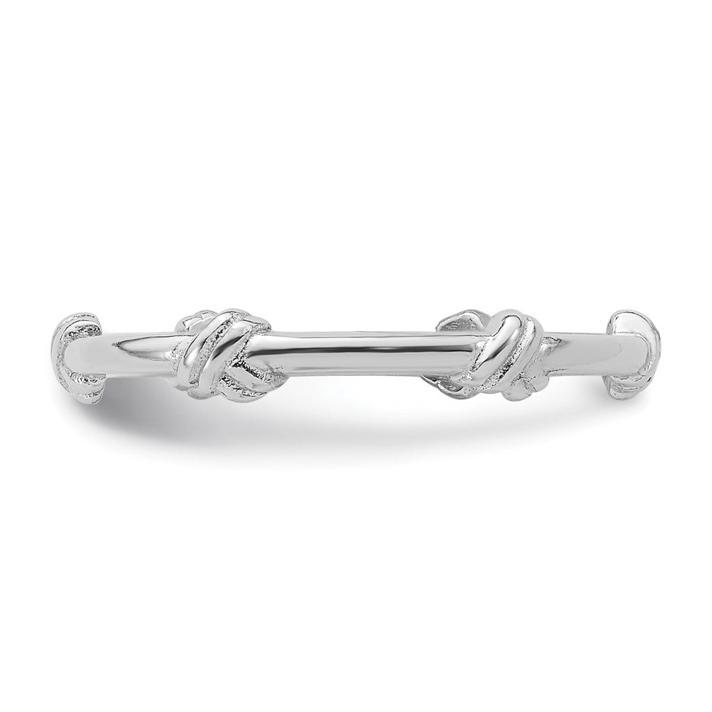 Sterling Silver Rhodium-plated Knot Ring - Product Photo