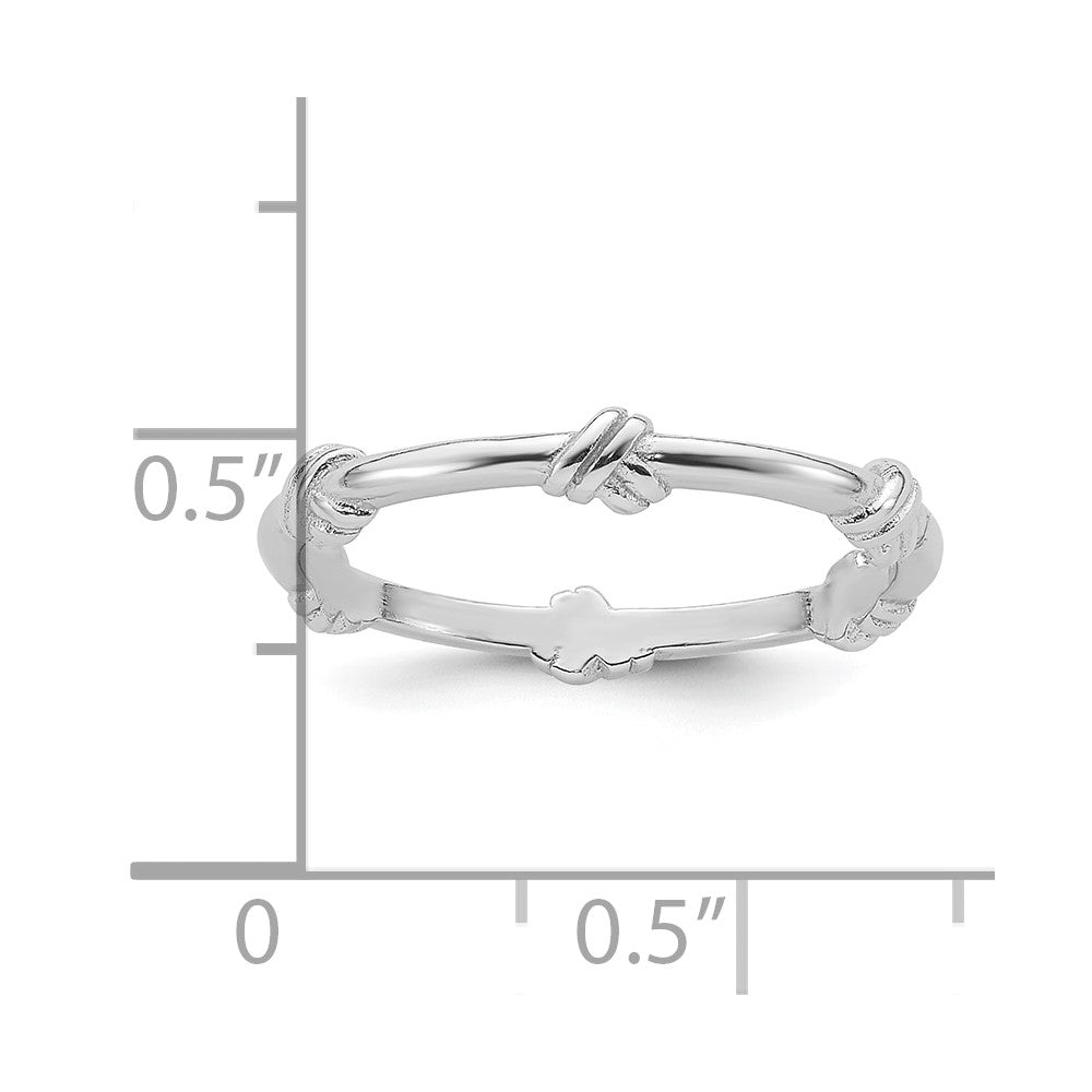 Sterling Silver Rhodium-plated Knot Ring - Product Photo