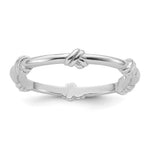 Sterling Silver Rhodium-plated Knot Ring - Product Photo