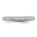 Sterling Silver Rhodium-plated CZ 3mm Eternity Band - Product Photo