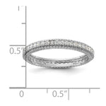 Sterling Silver Rhodium-plated CZ 3mm Eternity Band - Product Photo