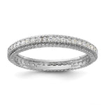 Sterling Silver Rhodium-plated CZ 3mm Eternity Band - Product Photo