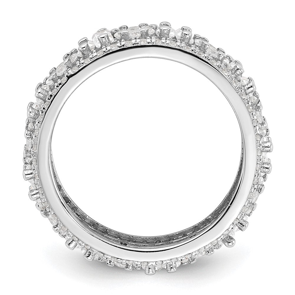 Sterling Silver Rhodium-plated CZ Eternity Band - Product Photo