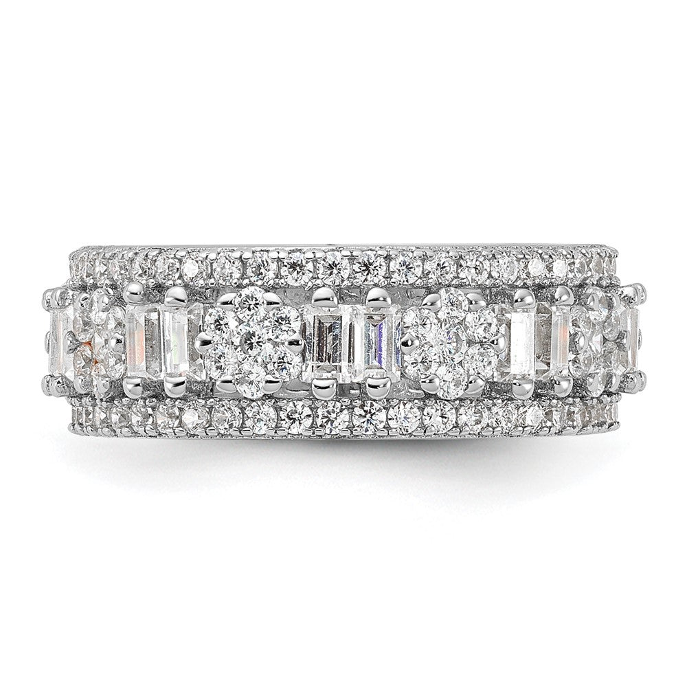 Sterling Silver Rhodium-plated CZ Eternity Band - Product Photo