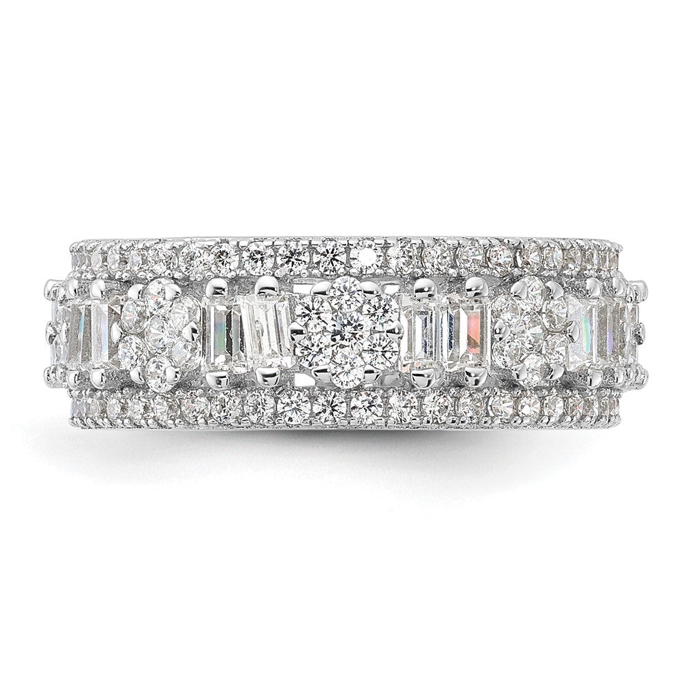 Sterling Silver Rhodium-plated CZ Eternity Band - Product Photo