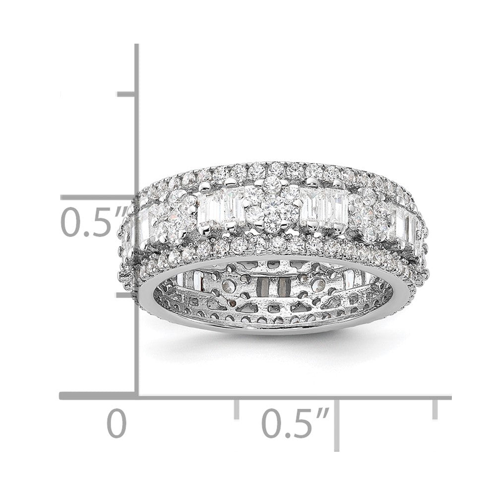 Sterling Silver Rhodium-plated CZ Eternity Band - Product Photo