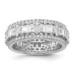 Sterling Silver Rhodium-plated CZ Eternity Band - Product Photo