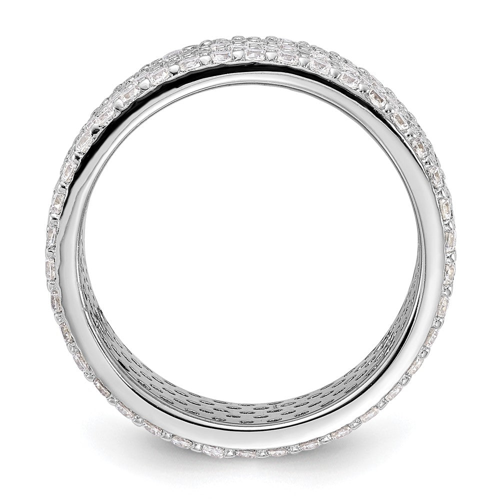 Sterling Silver Rhodium-plated 6mm CZ Eternity Band - Product Photo