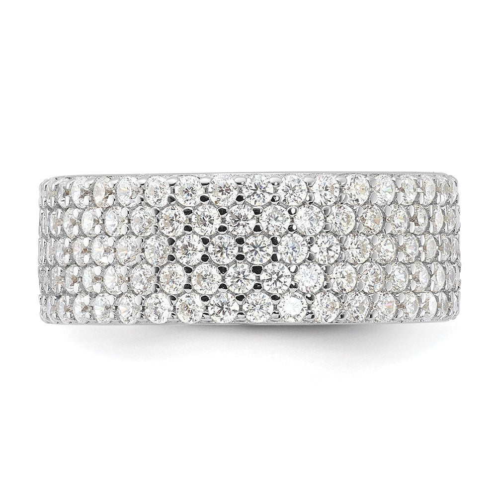 Sterling Silver Rhodium-plated 6mm CZ Eternity Band - Product Photo