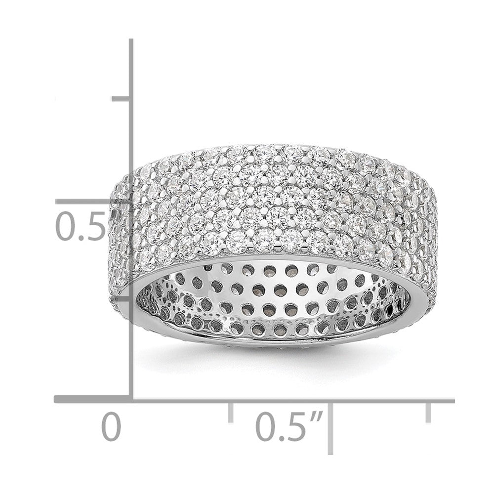 Sterling Silver Rhodium-plated 6mm CZ Eternity Band - Product Photo