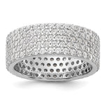 Sterling Silver Rhodium-plated 6mm CZ Eternity Band - Product Photo