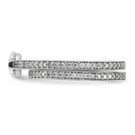Sterling Silver Rhodium-plated CZ Eternity Engagement Ring and Band Set - Product Photo
