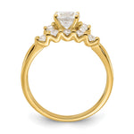 Sterling Silver Gold-Plated CZ Engagement Ring and Band Set - Product Photo