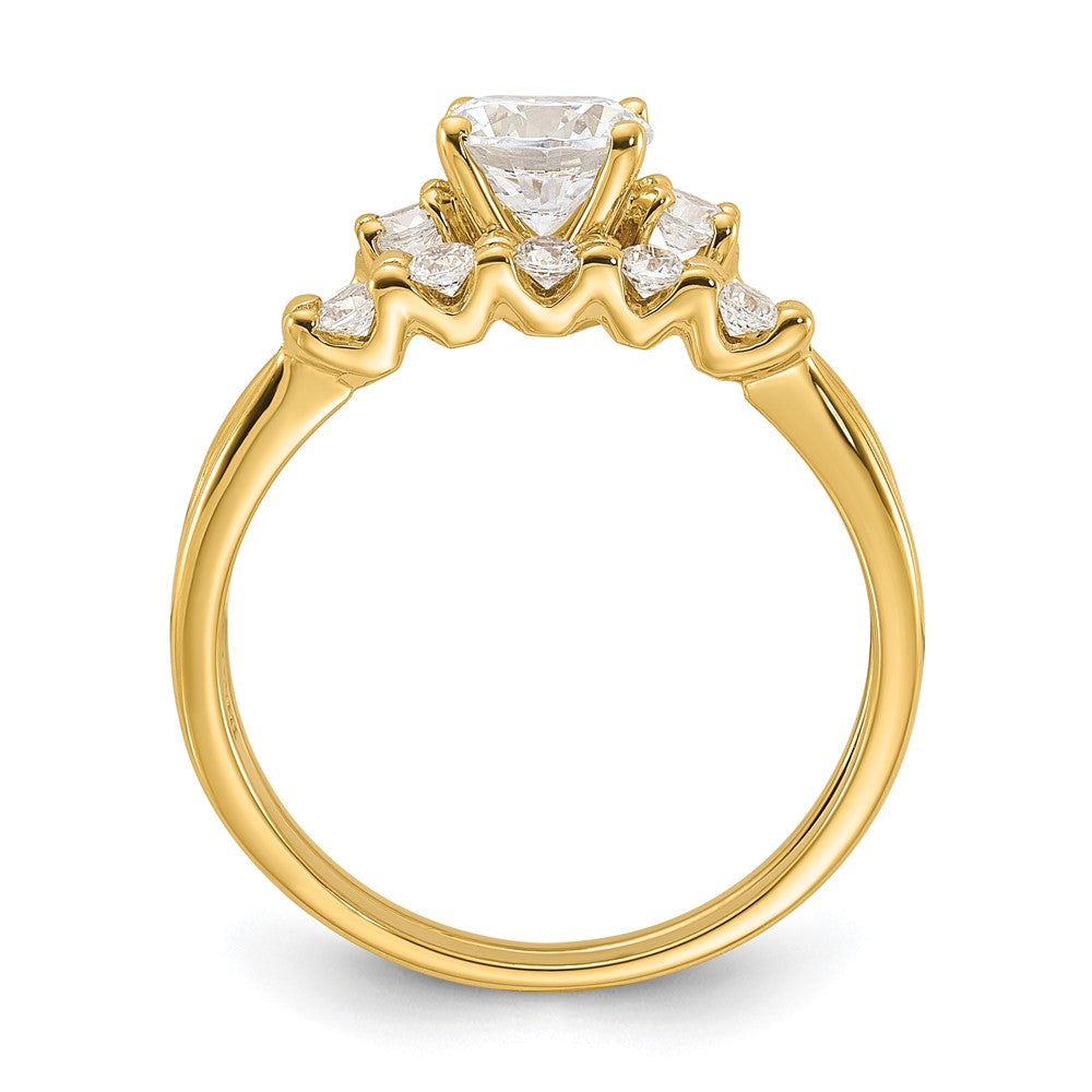 Sterling Silver Gold-Plated CZ Engagement Ring and Band Set - Product Photo