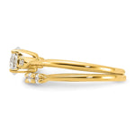 Sterling Silver Gold-Plated CZ Engagement Ring and Band Set - Product Photo