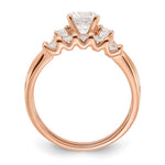 Sterling Silver Rose Gold-Plated Polished CZ Engagement Ring and Band Set - Product Photo